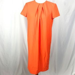 Anne Klein Short Sleeve Crepe Shift Dress Orange